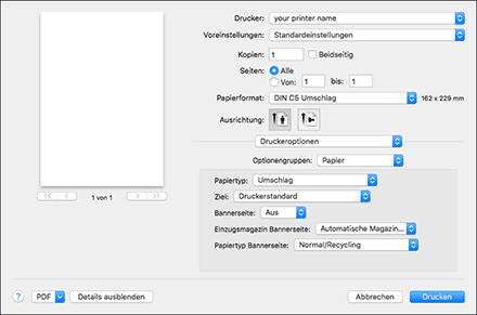 Abbildung Treiberbildschirm