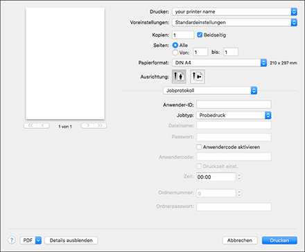 Abbildung Treiberbildschirm