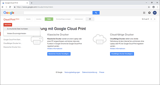 Webbrowser-Bildschirmdarstellung