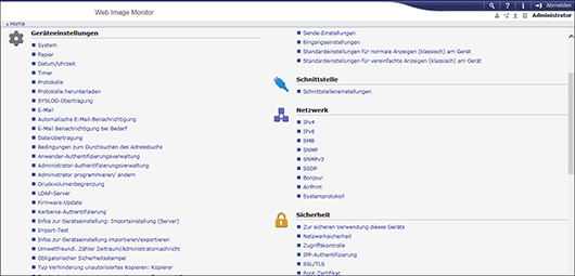 Webbrowser-Bildschirmdarstellung