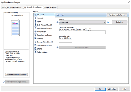 Abbildung Treiberbildschirm