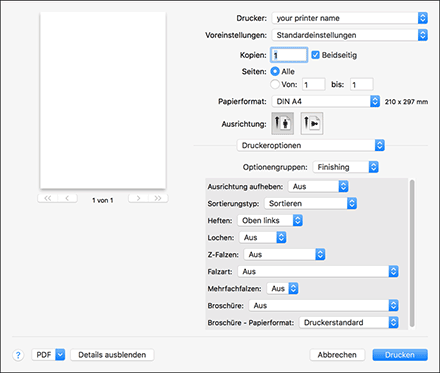 Abbildung Treiberbildschirm