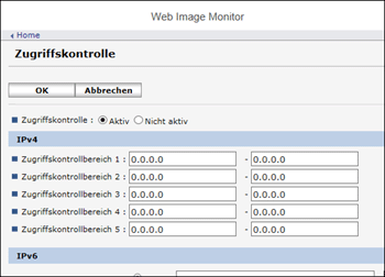 Webbrowser-Bildschirmdarstellung