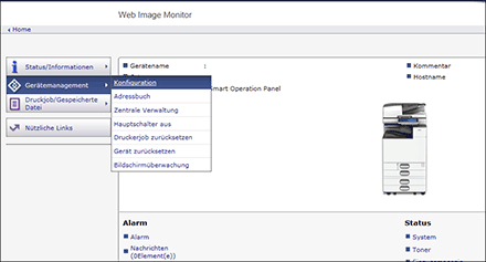 Webbrowser-Bildschirmdarstellung
