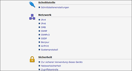 Webbrowser-Bildschirmdarstellung