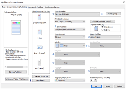 Εικόνα της οθόνης του προγράμματος οδήγησης