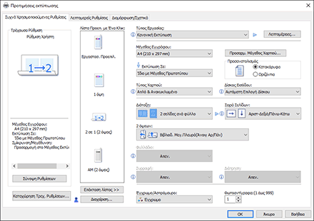 Εικόνα της οθόνης του προγράμματος οδήγησης