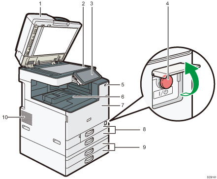 Main unit illustration numbered callout illustration