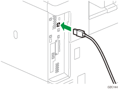 illustration of connecting the USB interfece cable