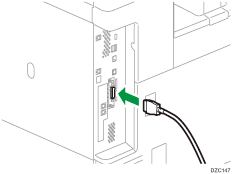 illustration of connecting the IEEE 1284 interface cable