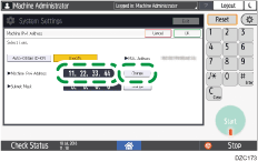 Operation panel screen illustration