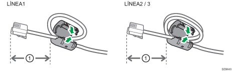 ilustración de un cable modular con núcleo de ferrita