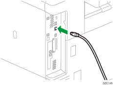ilustración de la conexión del cable de interfaz USB