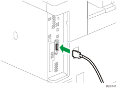 ilustración de la conexión del cable de interfaz IEEE 1284