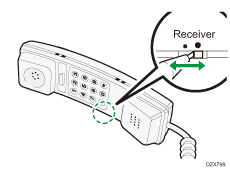 ilustración de la especificación del volumen del receptor del auricular