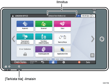 Käyttöpaneelin numeroitu näyttö