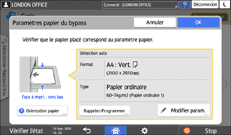 Illustration de l'écran du panneau de commande