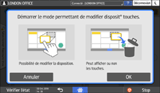 Écran du panneau de commande