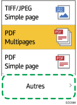 Illustration de l'écran du panneau de commande