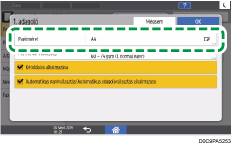A kezelőpanel ismertetése