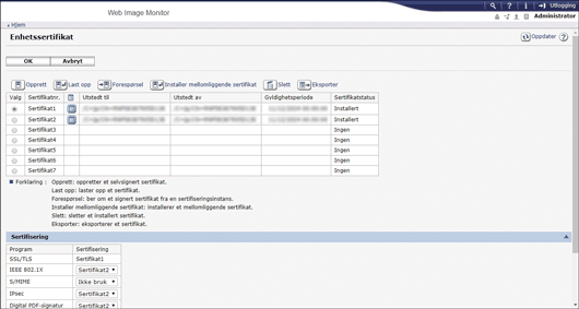 Skjermillustrasjon for nettleser