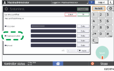 Illustrasjon av betjeningspanelet