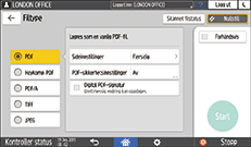 Illustrasjon av betjeningspanelet