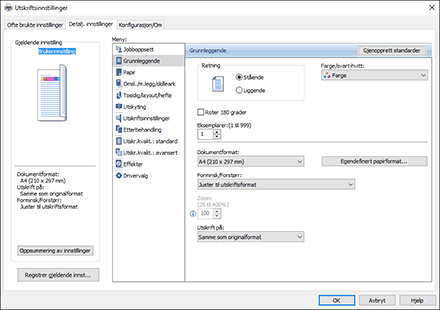 Illustrasjon av driverskjerm