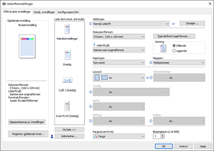 Illustrasjon av driverskjerm