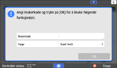 Illustrasjon av betjeningspanelet