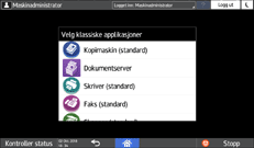 Illustrasjon av betjeningspanelet