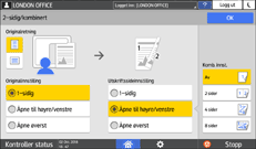 Illustrasjon av betjeningspanelet