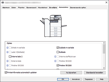 Illustratie stuurprogrammascherm