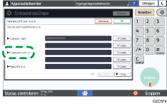 Afbeelding van bedieningspaneel