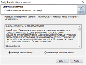 Ilustracja programu instalacyjnego sterownika