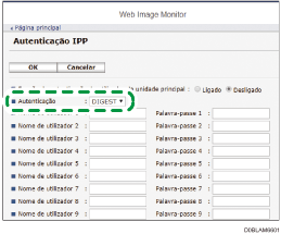 Ilustração do ecrã do web browser