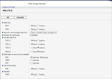 Ilustração do ecrã do web browser
