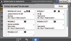 Ilustração do ecrã do painel de operação