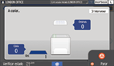 Ilustração do ecrã do painel de operação