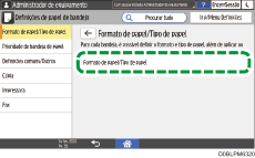 Ilustração do ecrã do painel de operação
