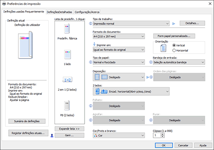Ilustração do ecrã do driver
