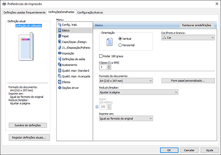 Ilustração do ecrã do driver