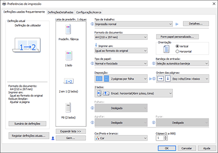 Ilustração do ecrã do driver