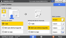 Ilustração do ecrã do painel de operação