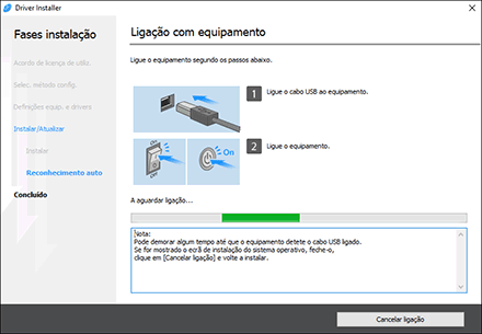 Ilustração do ecrã do driver