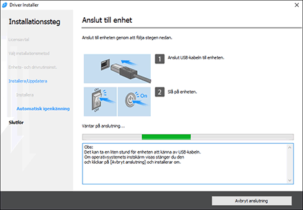Bild på drivrutinens skärmbild