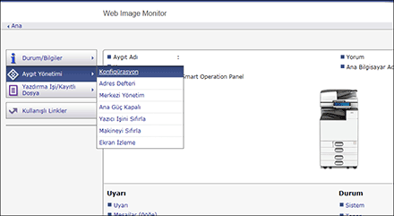 Ağ tarayıcısı ekranı resmi