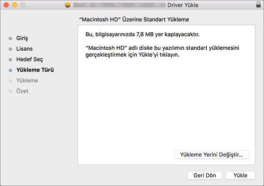 Sürücü ekranı gösterimi
