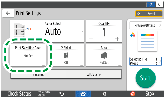 Operation panel screen illustration