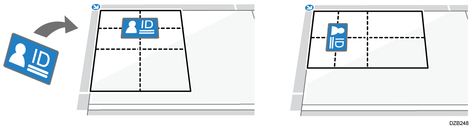 Illustration of ID card copy in portrait and landscape orientation